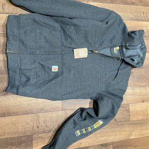 Carhartt loose fit mid weight full zip sweatshirt. Medium. Carbon Heather.